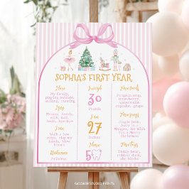 Nötknäppare Vinter Rosa Slinga Födelsedagsmilstolp Poster