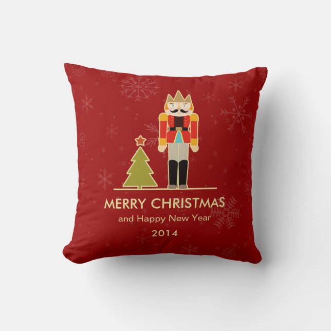Nötknäpparegod jul och gott nytt år 2014 kudde (Framsida)