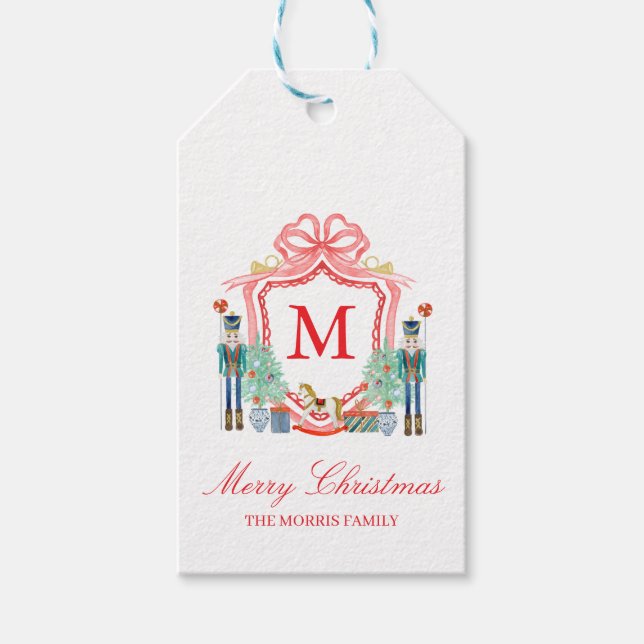 Nötknäpparekamm Monogram Anpassad Julpresenttagg Presentetikett (Framsidan)