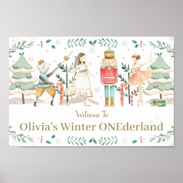 Nötknäpparen jul födelsedagsbakgrund Välkommen Poster (Framsidan)