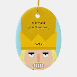 Nötknäppareprydnadbaby första jul julgransprydnad keramik