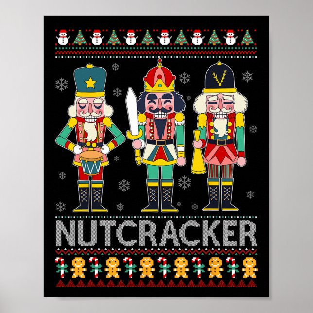 Nötknäppareskvad-tröja Rollig ful jul-sväv Poster (Framsidan)