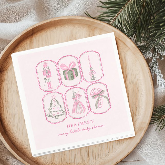 Nötknäpparflicka En glad liten babyfest Pappersservett (Skapare uppladdad)