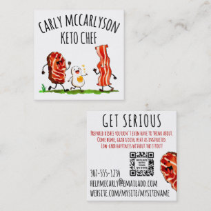 Nötkött Ägg Bacon Keto Personlig Kock Catering För Fyrkantigt Visitkort