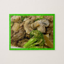 Nötkött, broccoli och champinjonstam pussel