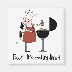 Nötkött.. Det är matmiddag! Funny Magnet