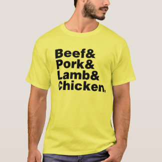 Nötkött & gris & Lamb & Chicken. T Shirt