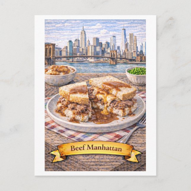 Nötkött Manhattan (amerikansk matserie) Vykort (Framsida)