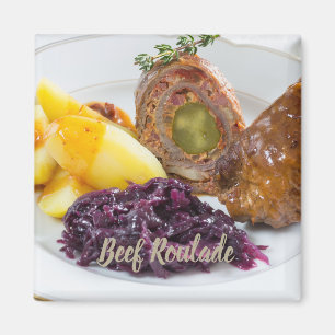 Nötkött med potatis och rödkål magnet