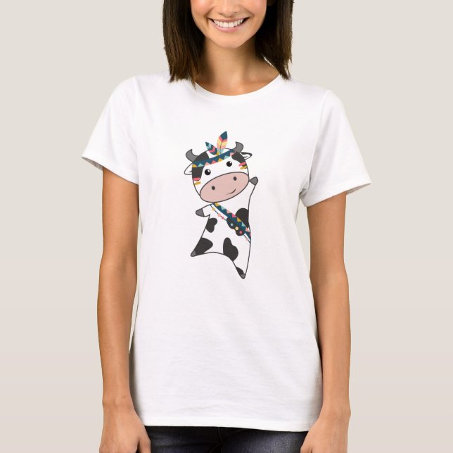 Nötkött Nötkreatur Indians Feathers Carnival T Shirt (Framsida)