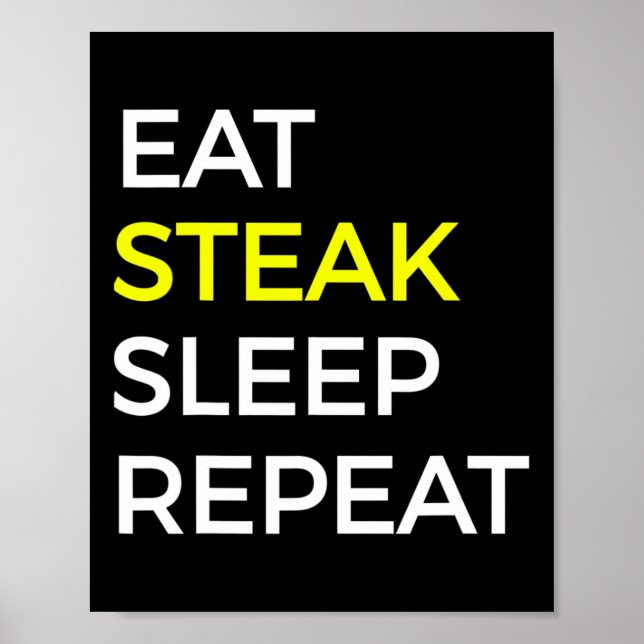 Nötkött och stek t Shirt Poster (Framsidan)