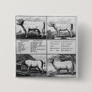 Nötkött, Veal, gris och Muttonsnitt, 1802 Knapp