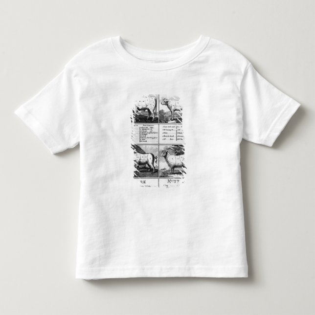 Nötkött, Veal, gris och Muttonsnitt, 1802 Tee Shirt (Framsida)