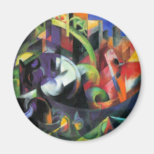 Nötkreatur av Franz Marc, abstrakt konst för Magnet
