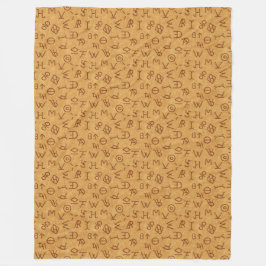 Nötkreatur brännmärker på blekt läder fleecefilt