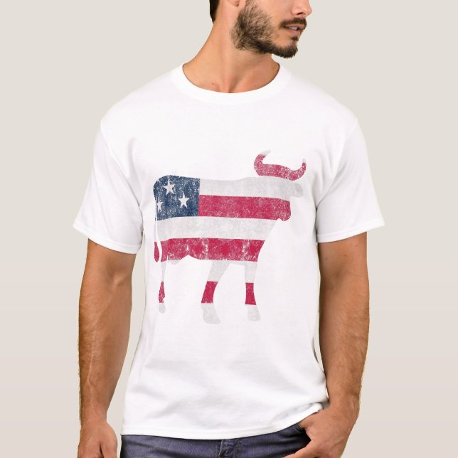 Nötkreatur, flagga ko, 4:e July-bonden T Shirt (Framsida)