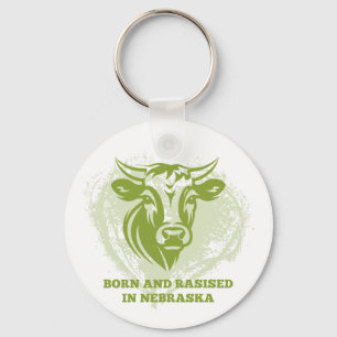 Nötkreatur födda och uppfödda i Nebraska Nyckelring