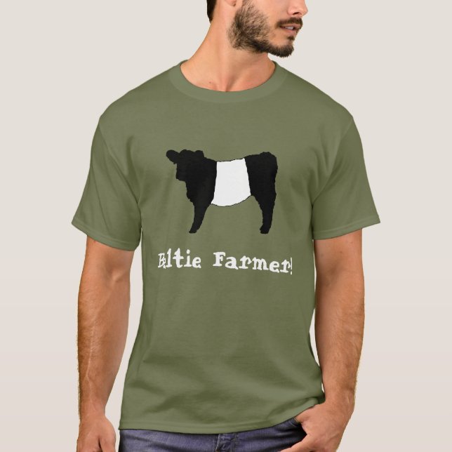 Nötkreatur för Beltie bonde kutit Galloway rådko T Shirt (Framsida)