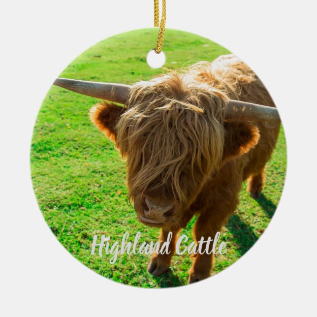 Nötkreatur för djur och jordbruk i älskare julgransprydnad keramik (Framsidan)