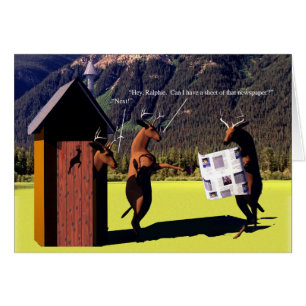 Nötkreatur - hjort, kära John - Outhouse Hälsningskort