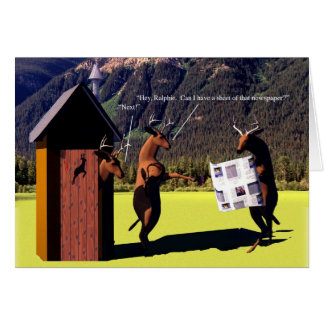 Nötkreatur - hjort, kära John - Outhouse Hälsningskort
