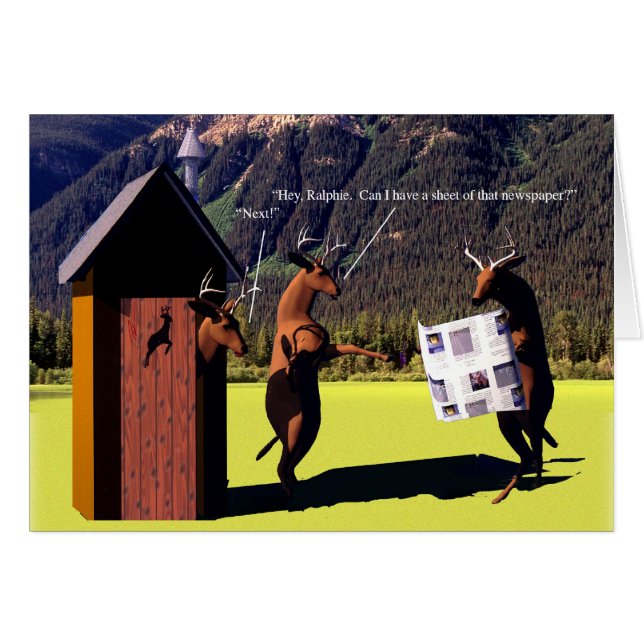 Nötkreatur - hjort, kära John - Outhouse Hälsningskort (Framsidan Horizontal)