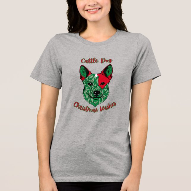 Nötkreatur, Hund, jul, Önskemål T Shirt (Framsida)