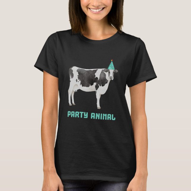 Nötkreatur i party, som föder upp kor t shirt (Framsida)