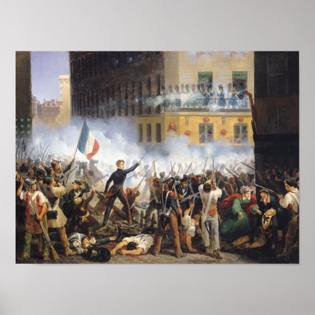 Nötkreatur i rue de Rohan, 28 juli 1830, 1831 Poster (Framsidan)