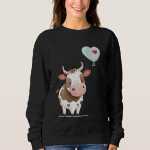 Nötkreatur Kärlek Heart för Valentines day vid Cow T Shirt