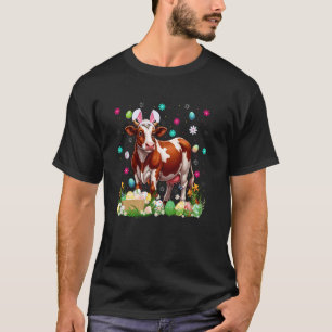 Nötkreatur Ko Påskäggjakt Kaninöra Nötkreatur Glad T Shirt