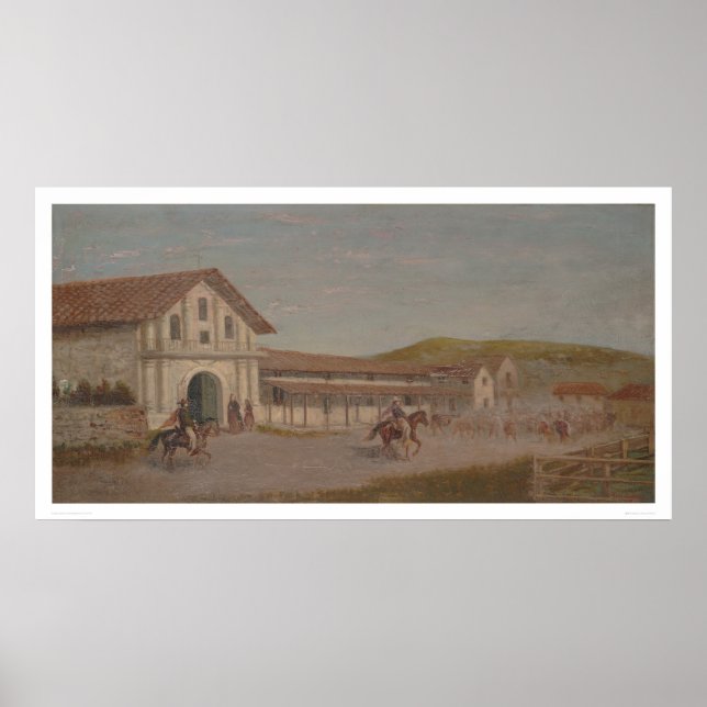 Nötkreatur körde på Uppdrag Dolores, Calif. 1243 Poster (Framsidan)