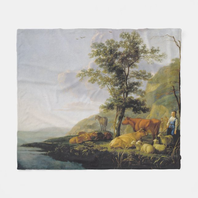Nötkreatur nära floden Aelbert Cuyp Fleecefilt (Framsidan (Horisontell))