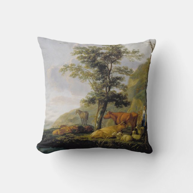 Nötkreatur nära floden Aelbert Cuyp Kudde (Framsida)