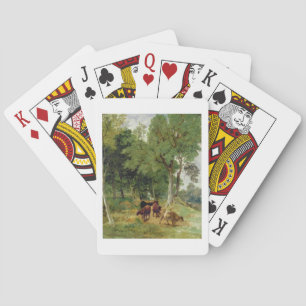 Nötkreatur på en Devonshire Lane Spel Kort