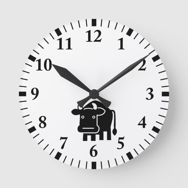 Nötkreatur Rund Klocka (Framsida)