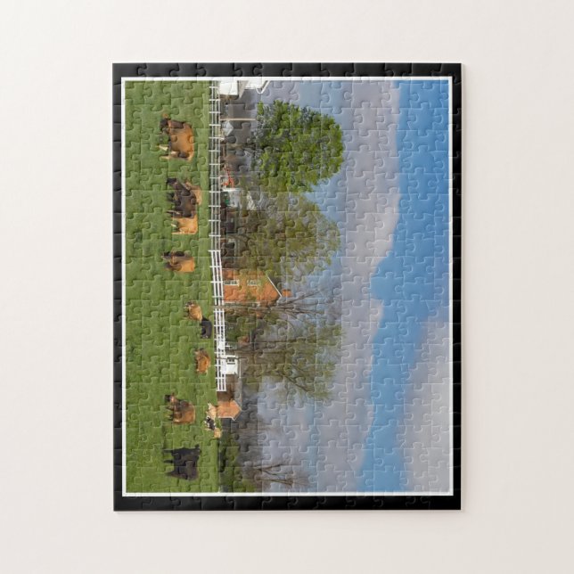 Nötkreatur som betar 11x14, förbryllar vid Thomas Pussel (Vertikal)