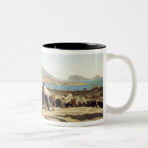 Nötkreatur som samlas nära Marseilles, 1853 (olj Två-Tonad Mugg