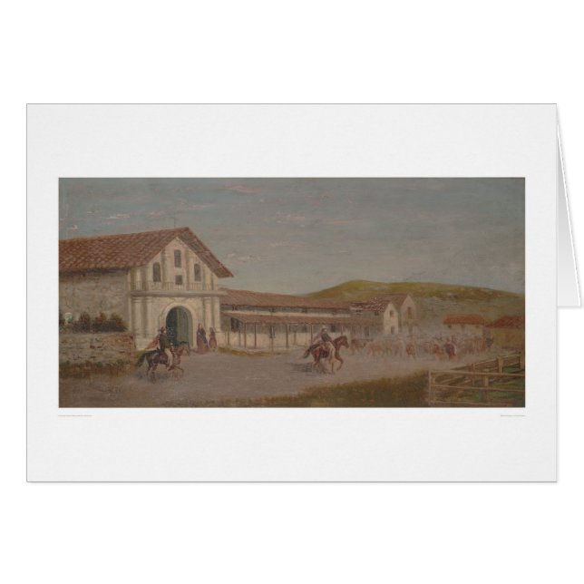 Nötkreaturdrös på beskickningen Dolores, Calif. Hälsningskort (Framsidan Horizontal)