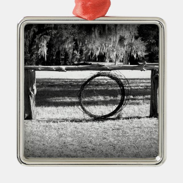 Nötkreaturranch Julgransprydnad Metall (Framsidan)