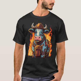 Nötkreatursbrandman på brandman ko t shirt