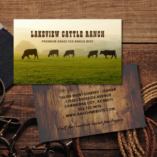 Nötkreatursuppfödning Ranch Farm Visitkort