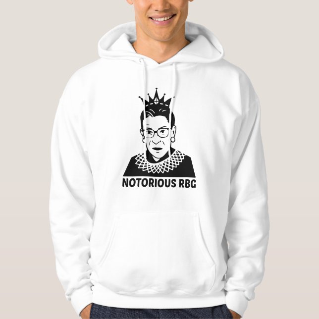 Notoriellt RBG BLACK - Ruth Bader Ginsburg Hoodie (Framsida)