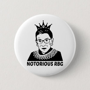 Notoriellt RBG BLACK - Ruth Bader Ginsburg Knapp