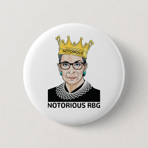 Notoriellt RBG BLACK - Ruth Bader Ginsburg Knapp