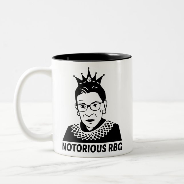 Notoriellt RBG BLACK - Ruth Bader Ginsburg Två-Tonad Mugg (Vänster)