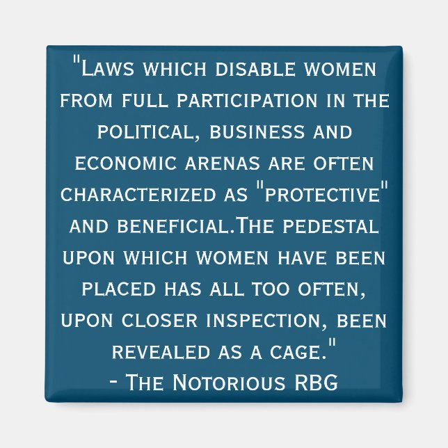 Notoriellt RBG-citattecken Magnet (Framsidan)