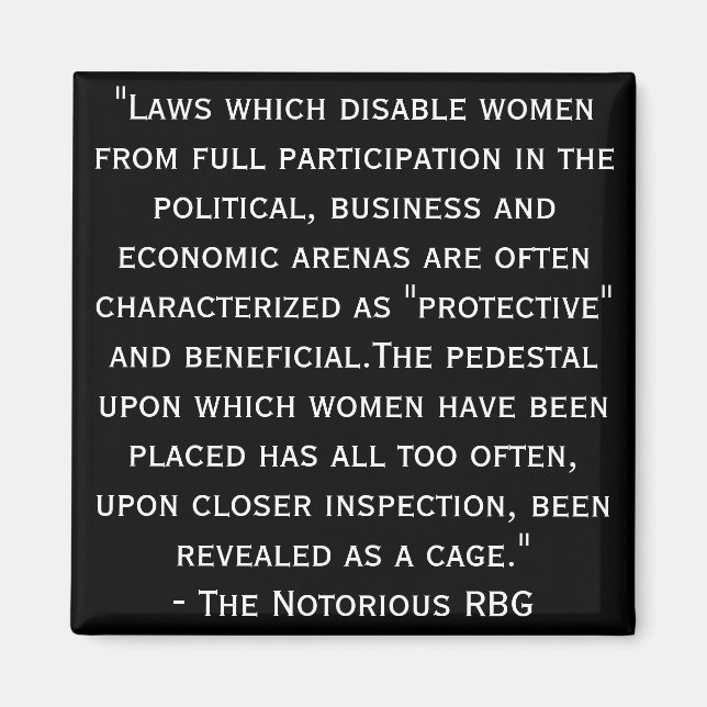 Notoriellt RBG-citattecken Magnet (Framsidan)