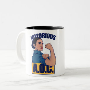 Notorious AOC alexandria ocasio cortez retro rosie Två-Tonad Mugg