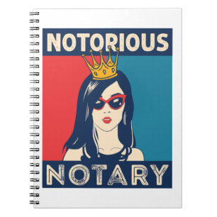 Notorious Notary Public Funny Parody Anteckningsbok